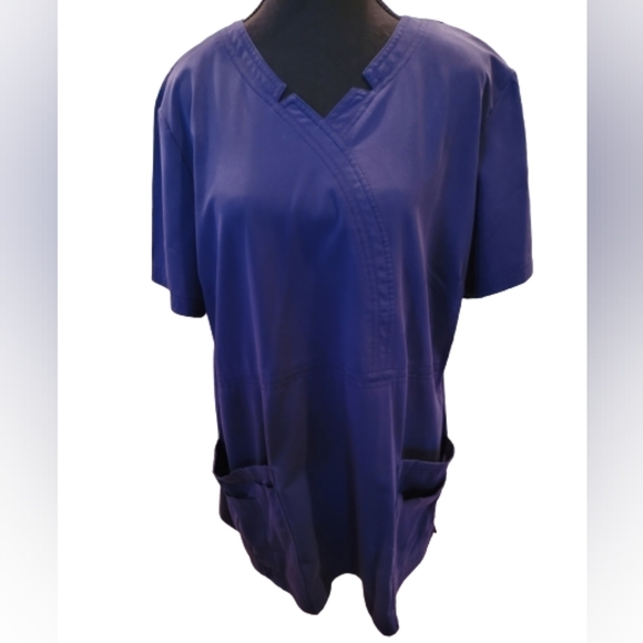 SAPPHIRE Navy Blue Scrub Set, Top XL And Pants Large Petite - Picture 3 of 16